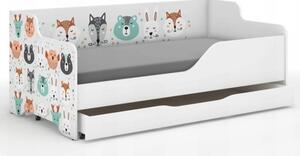 Dětská postel s lesními zvířátky 160x80 cm