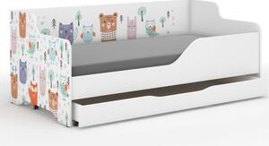 Dětská postel se sovičkou a dalšími zvířátky 160x80 cm