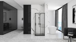Rea Punto, sprchový kout 80x80cm + černá sprchová vanička Savoy, KPL-K1013