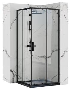 Rea Punto, sprchový kout 90x90cm + černá sprchová vanička Savoy, KPL-K1015