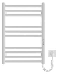 Koupelnový žebříkový radiátor HF GREENWICH 100W/230V 57x43 cm bílá kulatý