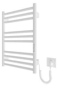 Koupelnový žebříkový radiátor HF GREENWICH 100W/230V 57x43 cm bílá kulatý