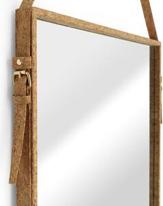 Minimalistické nástěnné zrcadlo na popruhu Čtverec Korek Boho styl CORK