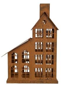 Kovová lucerna domek - 32 cm