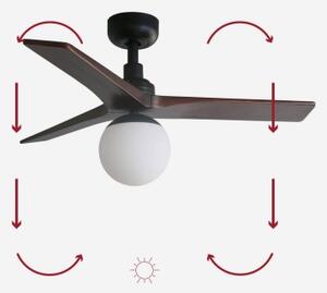 FARO 34278-11L - Stropní ventilátor KLIM S 1xE27/15W/230V ořech/černá + DO