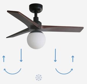 FARO 34278-11L - Stropní ventilátor KLIM S 1xE27/15W/230V ořech/černá + DO