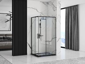 Rea Punto, sprchový kout 100x80cm + černá sprchová vanička Savoy, KPL-K1017