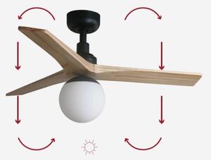 FARO 34284-11L - Stropní ventilátor KLIM S 1xE27/15W/230V borovice/černá + DO