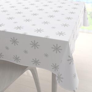 Biante Teflonový čtvercový ubrus TF-112 Vánoční šedé vločky na bílém 60x60 cm