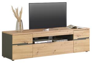 KOMODA POD TELEVIZI, barvy grafitu, dub artisan, 192/53/47 cm Carryhome
