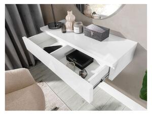 Toaletní stolek Wopandi se zrcadlem, Barva: bílá / bílá lesk Mirjan24 5903211282256