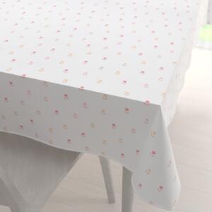 Biante Teflonový obdélníkový ubrus TF-115 Barevné tulipánky na bílém 50x100 cm