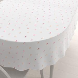 Biante Teflonový oválný ubrus TF-115 Barevné tulipánky na bílém 50x100 cm