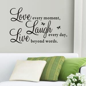 Samolepka na zeď "Život, smích, láska" 50x70 cm