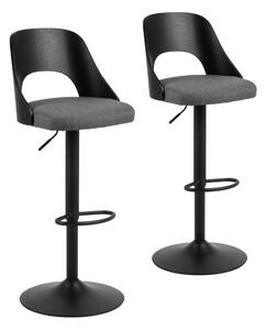 Barová židle Emron - set 2 ks Dark grey / black