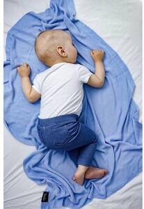 Pletené deky - Modrá bambusová deka pro děti