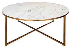 KONFERENČNÍ STOLEK, šedá, bílá, barvy zlata, kov, sklo, 80/80/45 cm Ambia Home - Konferenční stolky