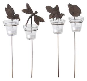Kovové svícny v sadě na čajovou svíčku 4 ks – Esschert Design