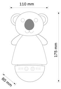 LED RGB Dětská noční lampička s melodií 3xAAA/5V koala