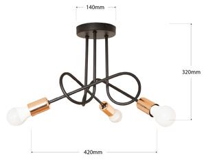LED Přisazený lustr OXFORD 3xE27/15W/230V černá