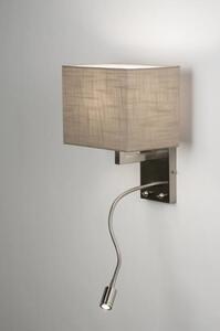Nástěnné designové béžové svítidlo Talisman Taupe (Nástěnné světlo do ložnice se čtecí lampičkou a vypínačem)