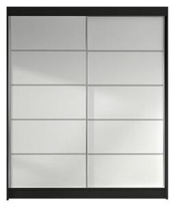 Kapol Lino IV šatní skříň šíře 120 cm s posuvnými dveřmi Stěny černá / bílá