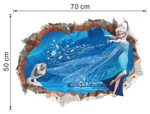 Samolepka na zeď "Elsa a Olaf 2" 50x70cm