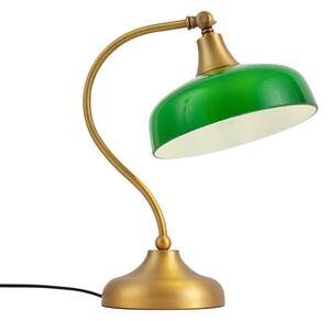Klasická stolní lampa bronzová se zeleným opálovým sklem - Clerk