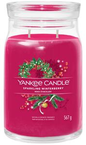 Velká vonná svíčka Yankee Candle Sparkling Winterberry White Signature