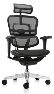 Kancelářská ergonomická židle SIRIUS NEO – opěrák síť, čalouněný sedák, černá