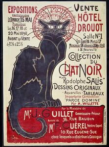 Steinlen, Theophile Alexandre - Obrazová reprodukce Chat Noir (Black Cat), (30 x 40 cm)