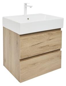 Koupelnová skříňka 2 zásuvková s umyvadlem SAT B-Way 59x50x45 cm dub mat BWAY260OAKU2BBI
