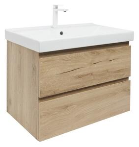 Koupelnová skříňka 2 zásuvková s umyvadlem SAT B-Way 79x50x45 cm dub mat BWAY280OAKU1BBI