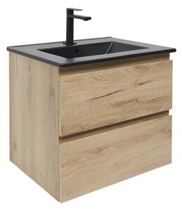Koupelnová skříňka 2 zásuvková s umyvadlem SAT B-Way 59x50x45 cm dub mat BWAY260OAKU4B2B