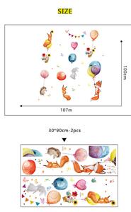 Samolepka na zeď "Zvířátka s balony 3" 100x107 cm