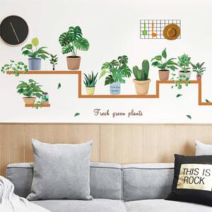 Samolepka na zeď "Rostliny v květináčích 3" 66x125 cm