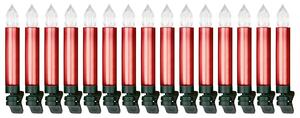 LIVARNO home LED svíčky na vánoční stromek, 15 kusů (metalická červená) (100337443003)