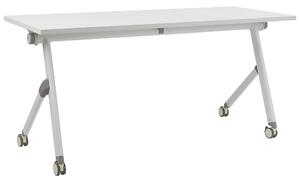 Skládací psací stůl BENDI Bílá 160 cm 60 cm s koly