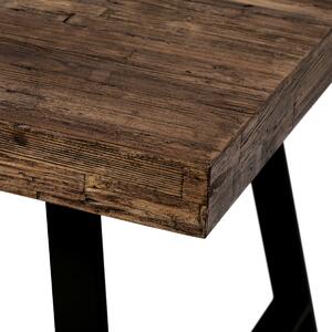 Jídelní stůl, 180x90x76 cm, MDF deska, dýha odstín borovice, kovové nohy, černý lak - HT-536 PINE