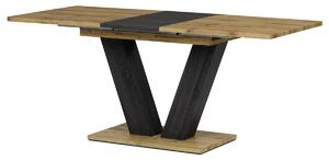 Jídelní stůl, 140-180x80x76 cm, MDF deska, 3D dekor divoký dub - HT-912 OAK