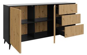 Sestava nábytku do obývacího pokoje Oksawi I, Barva dřeva: dub artisan / černý Mirjan24 5903211286612
