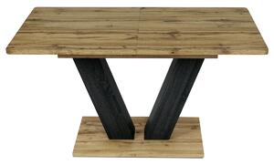 Jídelní stůl, 140-180x80x76 cm, MDF deska, 3D dekor divoký dub - HT-912 OAK