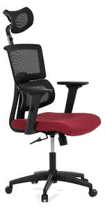 Kancelářská židle ANNE potah bordó látka a černá síťovina