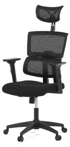 Kancelářská židle, potah černá látka a černá síťovina MESH, houpací mech
