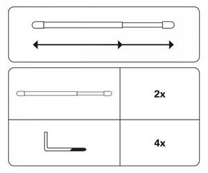 Vitrážní tyč roztažná, plochá 11 mm bílá, 30 - 40 cm