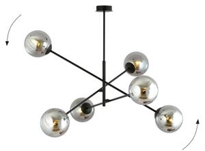 Lustr na tyči LINEAR 6xE14/10W/230V černá/šedá