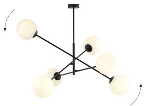 Lustr na tyči LINEAR 6xE14/10W/230V černá/bílá