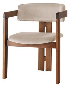 Kalune Design Jídelní židle CO Velvet z masivu béžová/ořech