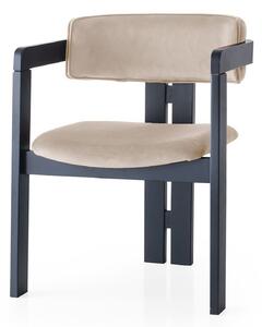 Kalune Design Jídelní židle CO Velvet z masivu béžová/černá