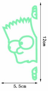 Fosforová samolepka na vypínač "Simpsonovi - Bart" 12x5 cm
